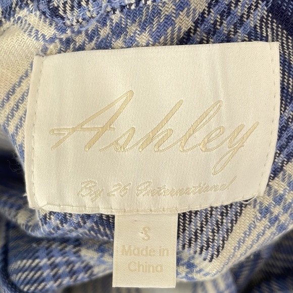 ASHLEY by 26 International women’s Plaid button down SHACKET / shirt relaxed SM - Picture 8 of 15